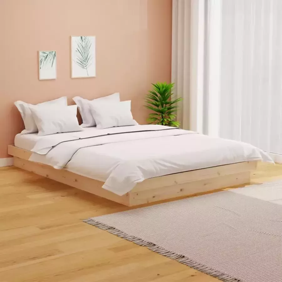 VidaXL Bedframe massief hout 140x190 cm 4FT6 Double - Foto 1