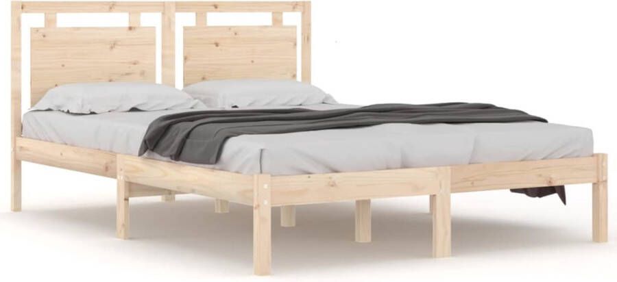 VidaXL Bedframe Massief Grenenhout 180x200 cm Houten Bed Frame Tweepersoons Bed Massief Grenenhout Bedden Bedroom Furniture Boxspring Bed - Foto 2