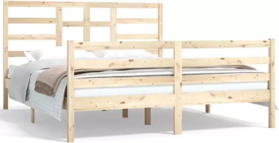 VIDAXL Bedframe zonder matras massief hout 160x200 cm - Foto 2