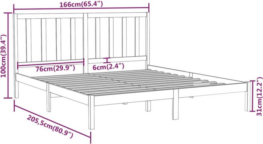 VidaXL -Bedframe-massief-hout-160x200-cm - Foto 13