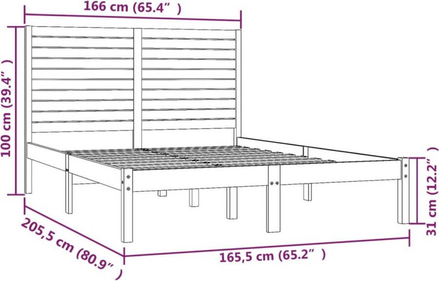 VidaXL -Bedframe-massief-hout-160x200-cm - Foto 2