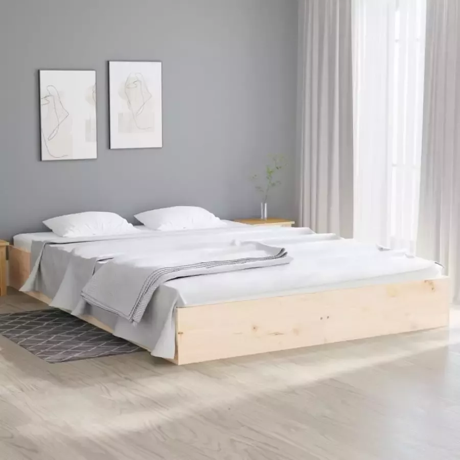 VIDAXL Bedframe zonder matras massief hout 160x200 cm