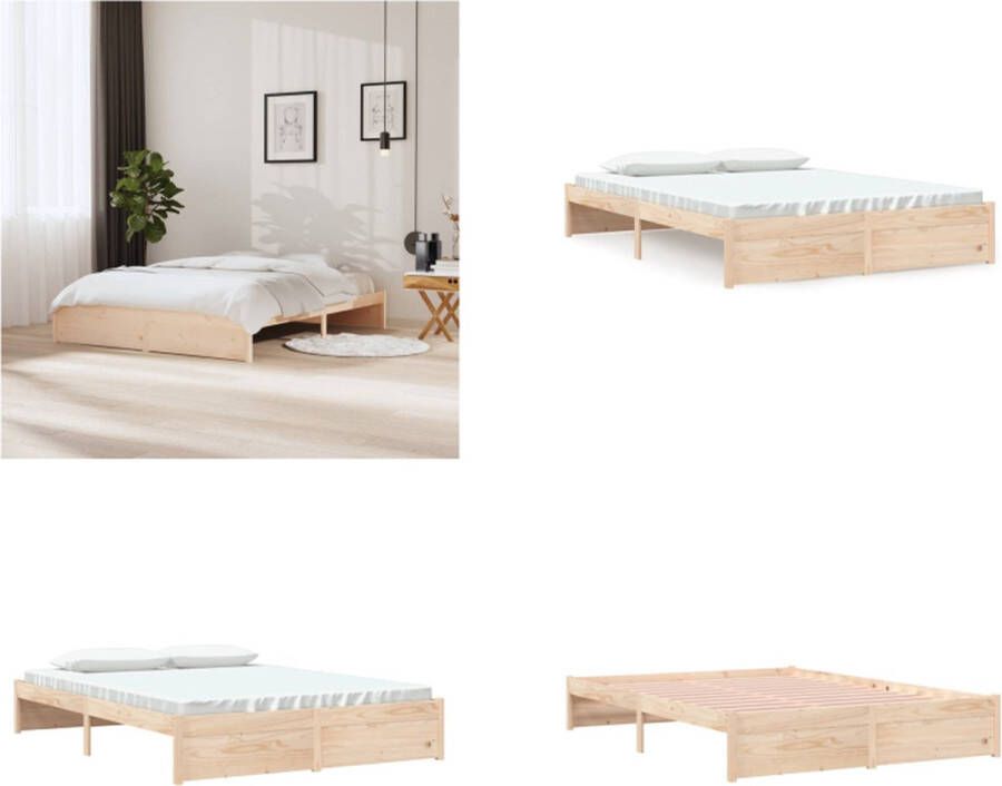 VidaXL Bedframe massief hout 160x200 cm Bedframe Bedframes Bed Bedbodem