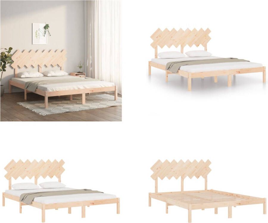 vidaXL Bedframe massief hout 160x200 cm Bedframe Bedframes Bed Bedbodem