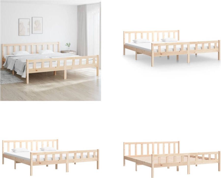 VidaXL Bedframe zonder matras massief hout 160x200 cm Bedframe Bedframes Tweepersoonsbed Bed