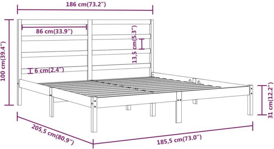 VidaXL -Bedframe-massief-hout-180x200-cm-6FT-Super-King - Foto 2