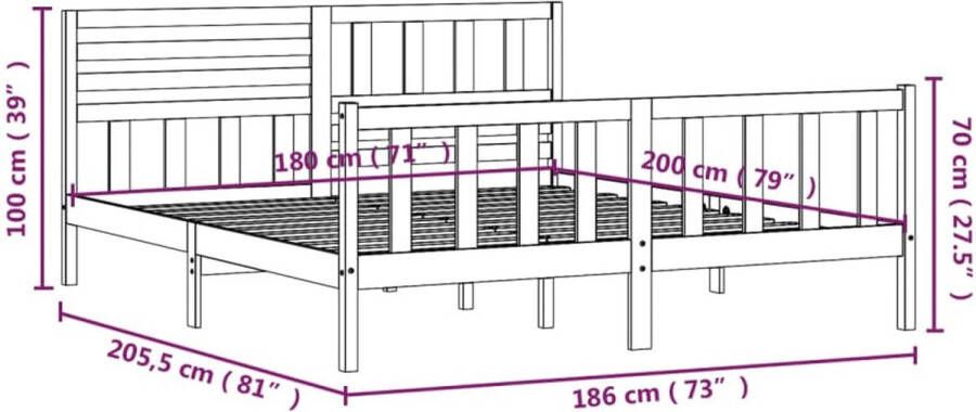 VidaXL -Bedframe-massief-hout-180x200-cm-6FT-Super-King - Foto 2