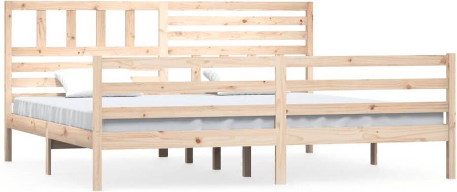 VidaXL Bedframe Massief Hout 200x200 cm Zonder Matras Massief Houten Bed Grenenhouten Bed Frame Tweepersoons Bed Boxspring Bed Modern Bed Landelijk Bed Slaapkamers - Foto 2