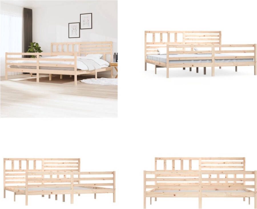 VidaXL Bedframe zonder matras massief hout 200x200 cm Bedframe Bedframes Tweepersoonsbed Bed