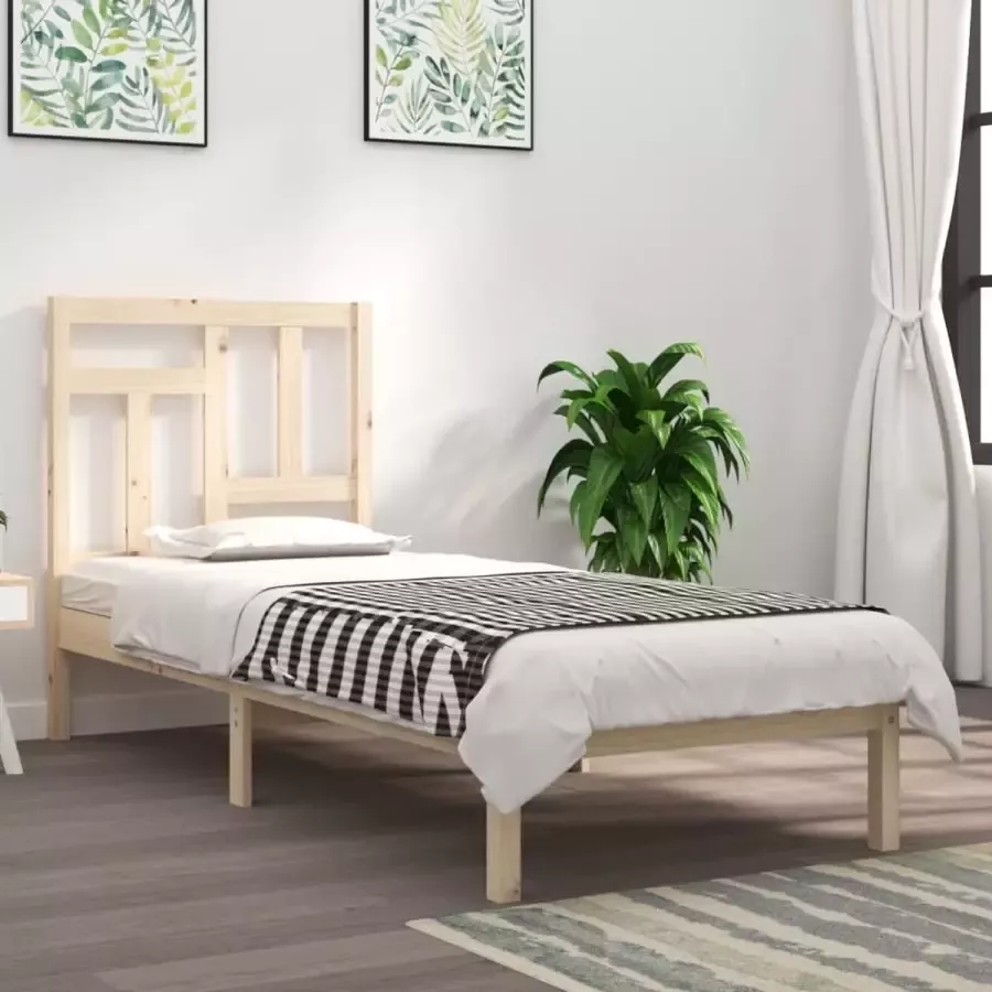 VidaXL -Bedframe-massief-grenenhout-75x190-cm-UK-Small-Single