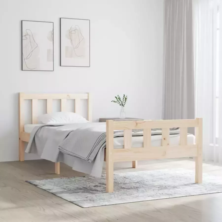 VidaXL -Bedframe-massief-grenenhout-75x190-cm-UK-Small-Single - Foto 2