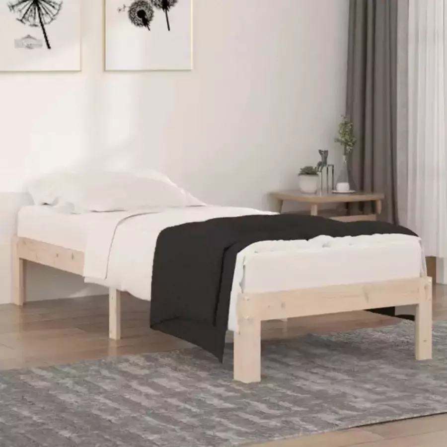 VidaXL Bedframe massief hout 75x190 cm 2FT6 small single - Foto 1