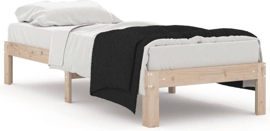 VidaXL Bedframe massief hout 75x190 cm 2FT6 small single