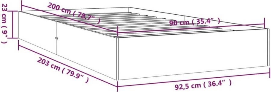 VidaXL -Bedframe-massief-hout-90x200-cm - Foto 2