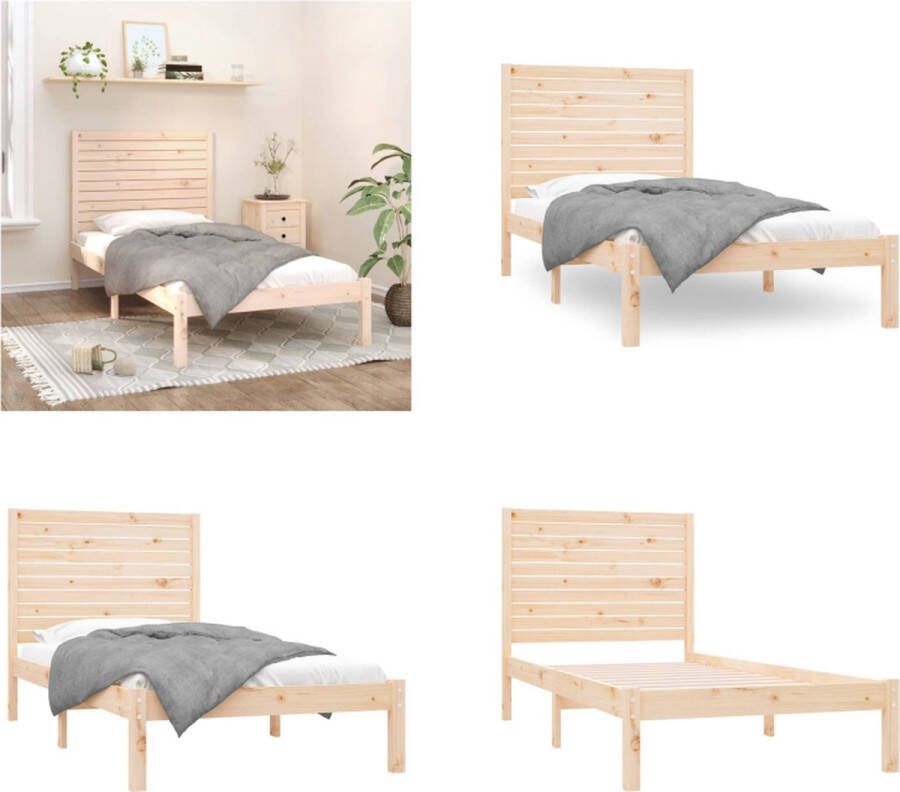 VidaXL Bedframe massief hout 90x200 cm Bedframe Bedframes Eenpersoonsbed Bed - Foto 2