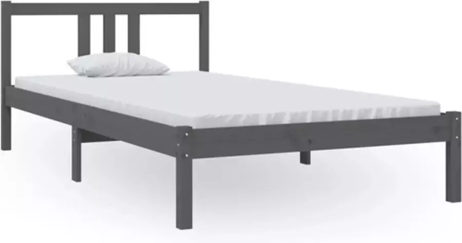 VidaXL -Bedframe-massief-hout-grijs-100x200-cm - Foto 3