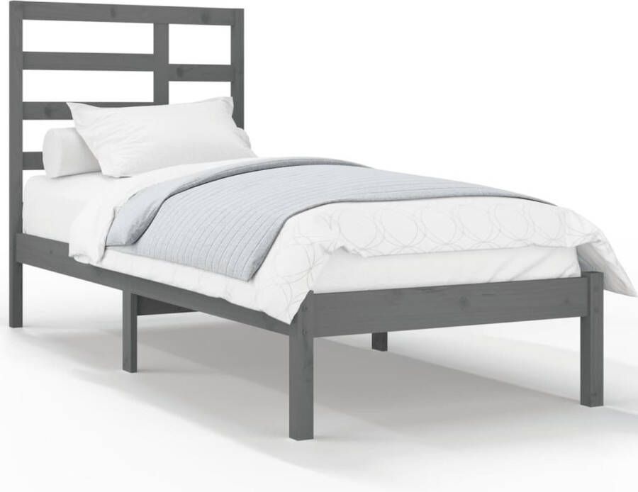 VidaXL -Bedframe-massief-hout-grijs-100x200-cm - Foto 3