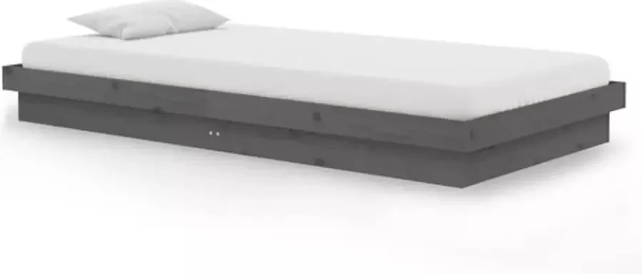 VidaXL -Bedframe-massief-hout-grijs-100x200-cm - Foto 3