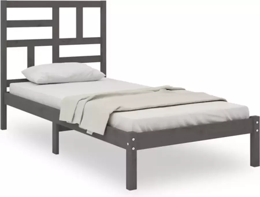 VidaXL -Bedframe-massief-hout-grijs-100x200-cm - Foto 4