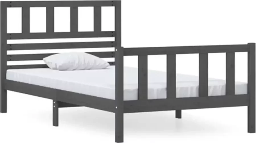 VidaXL -Bedframe-massief-hout-grijs-100x200-cm - Foto 4