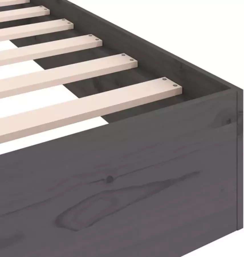 VidaXL Bedframe massief hout grijs 100x200 cm - Foto 3