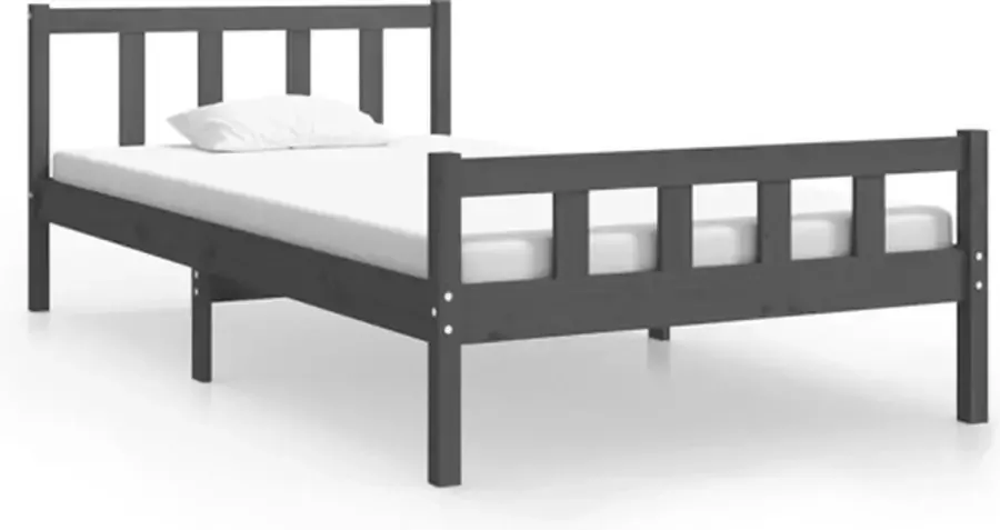 VidaXL -Bedframe-massief-hout-grijs-100x200-cm - Foto 2