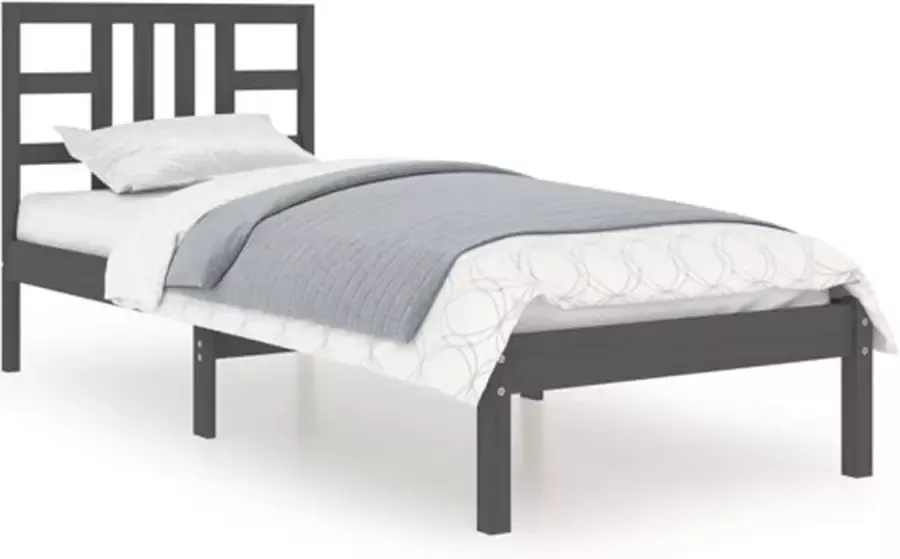 VidaXL -Bedframe-massief-hout-grijs-100x200-cm - Foto 3