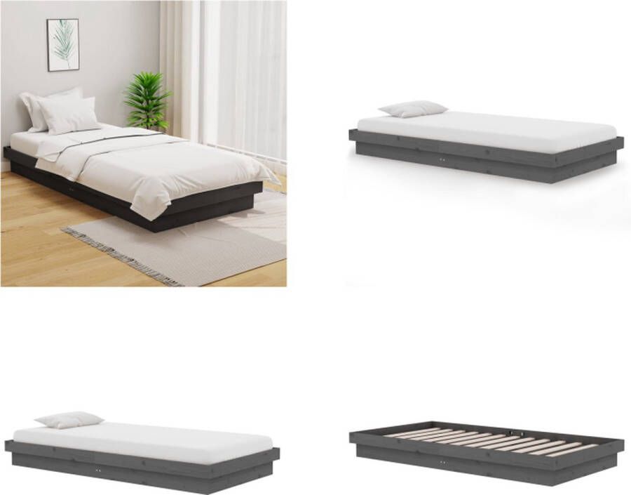 VidaXL Bedframe Fluweel Ondersteunende poten Multiplex lattenbodem Donkergrijs 203x203x35cm Bed Inclusief Reiniger