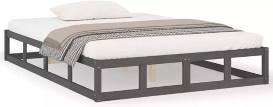 VidaXL -Bedframe-massief-hout-grijs-120x190-cm-4FT-Small-Double - Foto 3