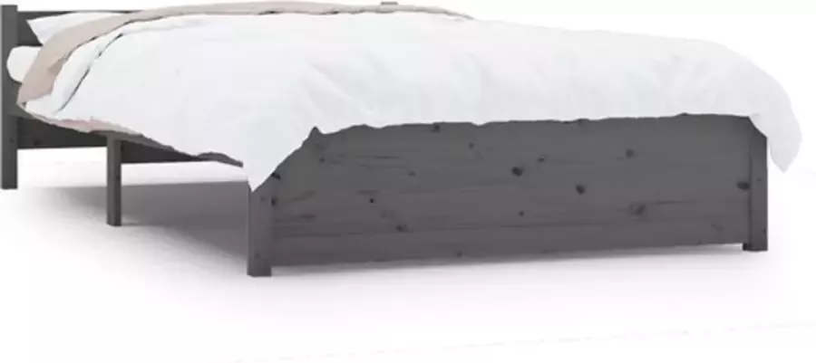 VIDAXL Bedframe massief hout grijs 120x190 cm 4FT Small Double - Foto 3