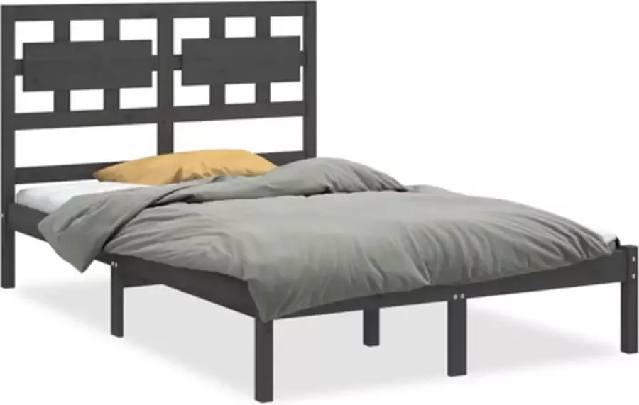 VidaXL -Bedframe-massief-hout-grijs-120x200-cm - Foto 4