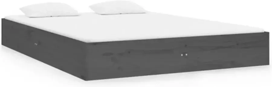 VidaXL -Bedframe-massief-hout-grijs-135x190-cm-4FT6-Double - Foto 18