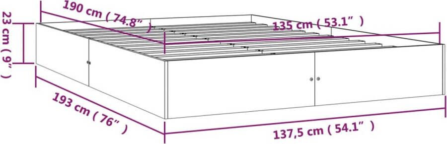 VidaXL -Bedframe-massief-hout-grijs-135x190-cm-4FT6-Double - Foto 17