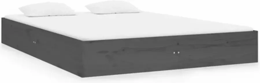 VidaXL -Bedframe-massief-hout-grijs-140x190-cm - Foto 3