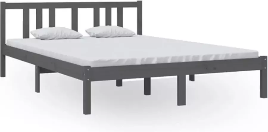 VidaXL -Bedframe-massief-hout-grijs-140x200-cm - Foto 2