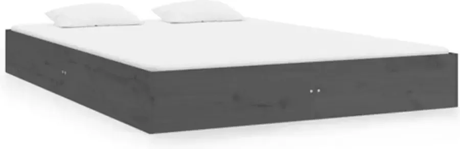 VidaXL Bedframe massief hout grijs 140x200 cm - Foto 2