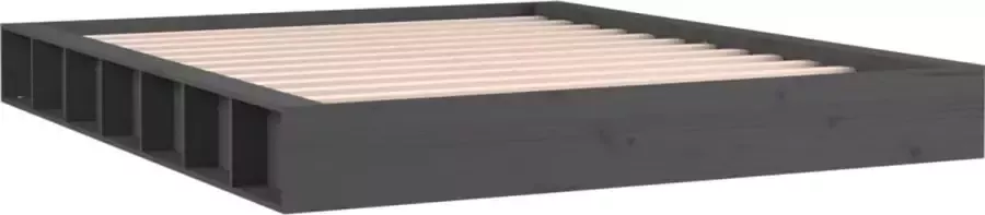 VidaXL Bedframe massief hout grijs 140x200 cm - Foto 2