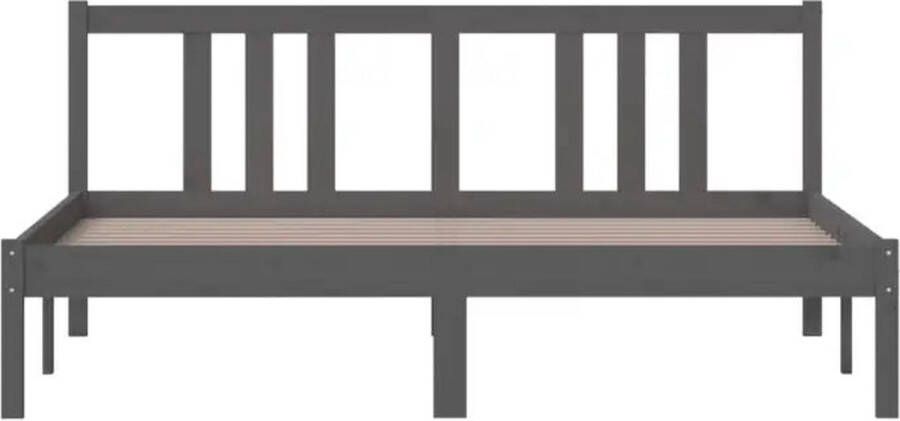 VidaXL -Bedframe-massief-hout-grijs-150x200-cm-5FT-King-Size - Foto 2