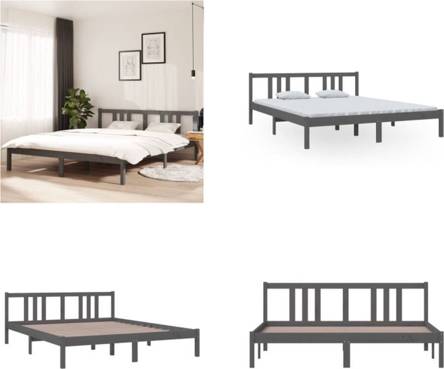 VidaXL Bedframe Multiplex Lattenbodem 203 x 203 cm Zacht fluweel Lichtgrijs Bed Inclusief Reiniger