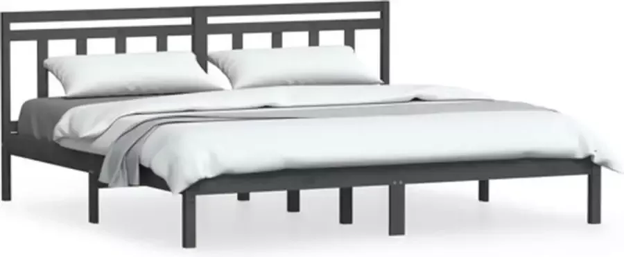 VidaXL -Bedframe-massief-hout-grijs-180x200-cm-6FT-super-king - Foto 4