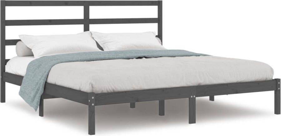 VidaXL -Bedframe-massief-hout-grijs-180x200-cm-6FT-Super-King - Foto 3
