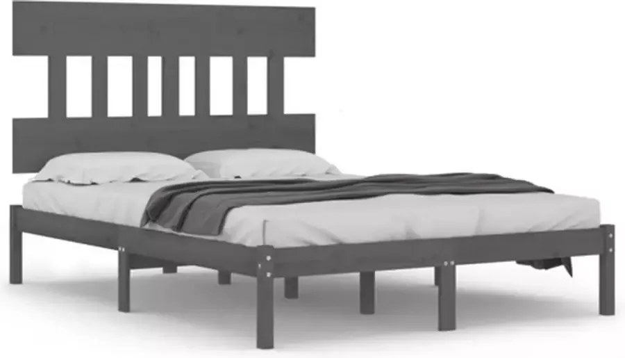 VidaXL -Bedframe-massief-hout-grijs-180x200-cm-6FT-Super-King - Foto 2