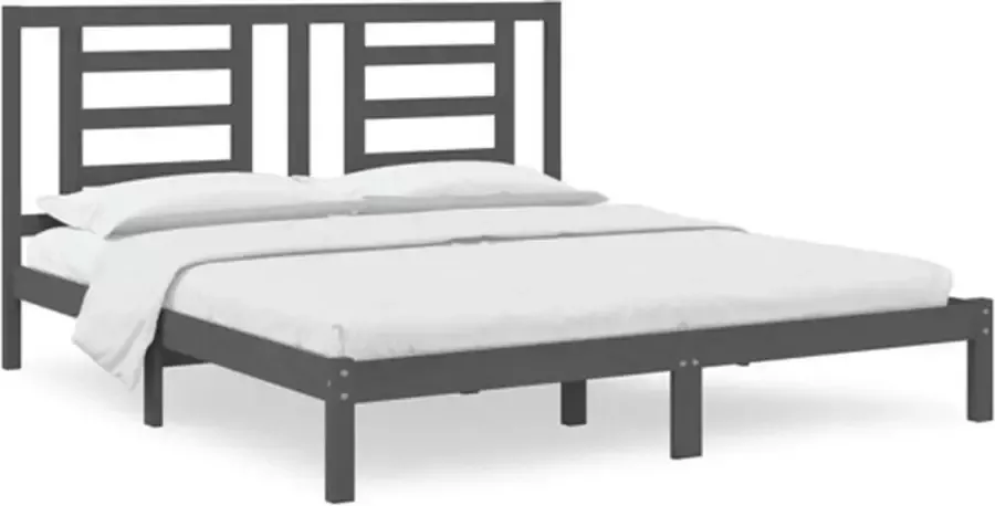 VidaXL -Bedframe-massief-hout-grijs-180x200-cm-6FT-Super-King - Foto 3