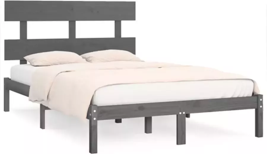 VidaXL -Bedframe-massief-hout-grijs-180x200-cm-6FT-Super-King - Foto 2
