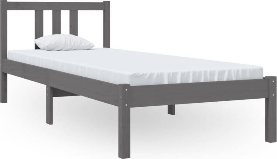 VidaXL -Bedframe-massief-grenenhout-grijs-75x190-cm-2FT6-Small-Single - Foto 2