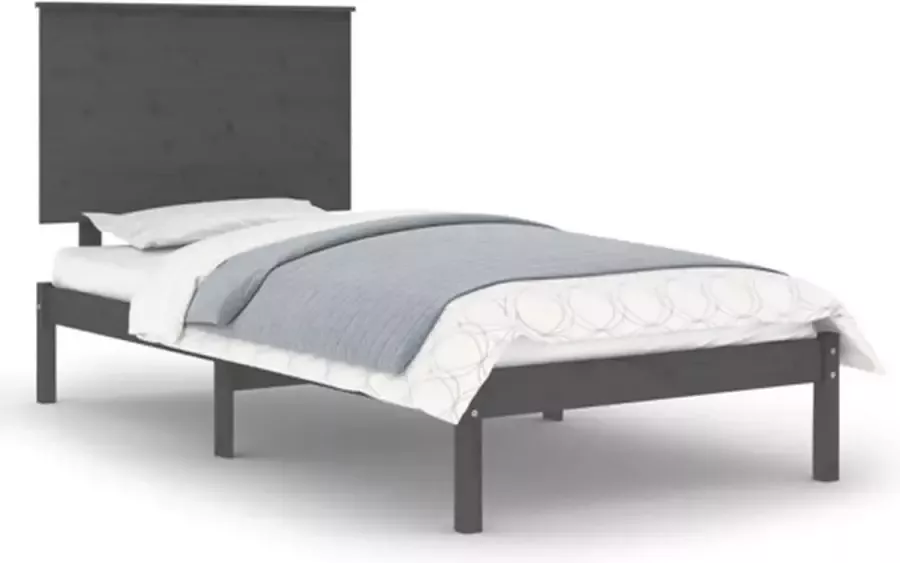 VidaXL -Bedframe-massief-hout-grijs-90x190-cm-3FT-Single - Foto 3