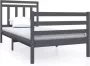 VIDAXL Bedframe massief hout grijs 90x190 cm 3FT Single - Thumbnail 2