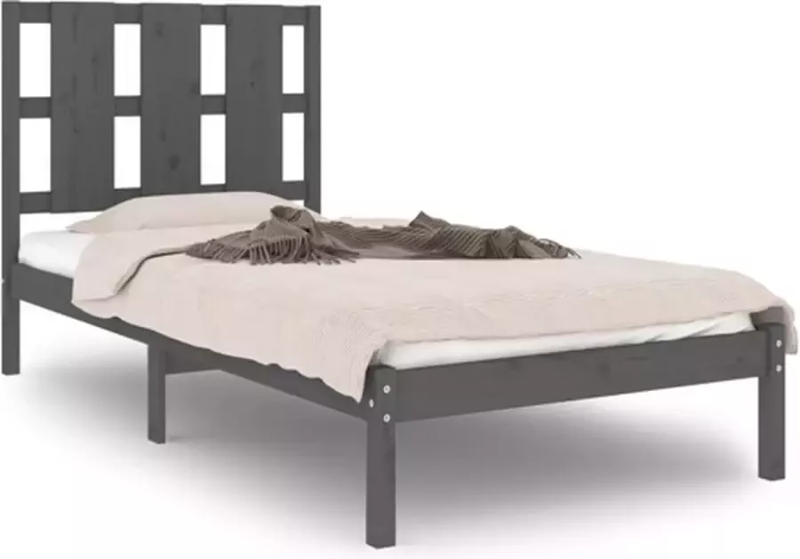 VidaXL -Bedframe-massief-hout-grijs-90x190-cm-3FT-Single - Foto 2
