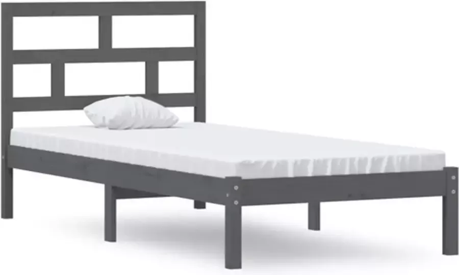 VidaXL -Bedframe-massief-hout-grijs-90x190-cm-3FT-single - Foto 2
