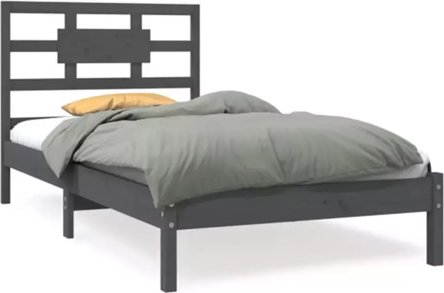 VidaXL -Bedframe-massief-hout-grijs-90x190-cm-3FT-Single - Foto 3